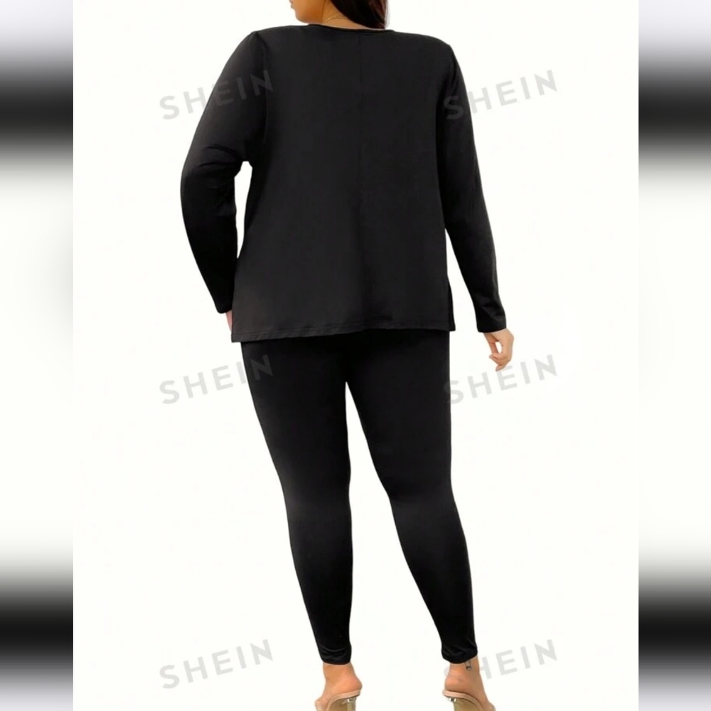 Shein Lune Plus Open Front Jacket With Stretch Pa… - image 4